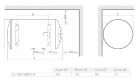 Электрический водонагреватель Tesy BiLight 50 л горизонтальный белый GCH(L) 5035 20 B12 TSR