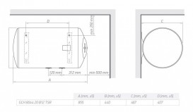 Электрический водонагреватель Tesy BiLight 80 л горизонтальный белый GCH(L) 8044 20 B12 TSR