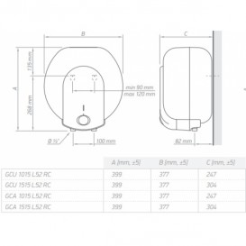 Електричний водонагрівач Tesy Compact Line монтаж під мийкою 15 л GCU 1515 L52 RC -Under sink