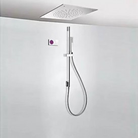 Электронная душевая система скрытого монтажа Tres Shower Technology с термостатом хром/белый 09286581