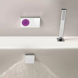 Електронна душова система прихованого монтажу Tres Shower Technology з термостатом і наповнювальним клапаном хром/білий 09286571