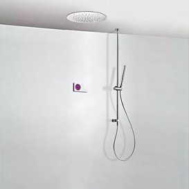 Электронная душевая система скрытого монтажа Tres Shower Technology с термостатом хром/белый 09286565