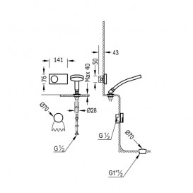 Электронная душевая система скрытого монтажа Tres Shower Technology с термостатом хром/белый 09286573