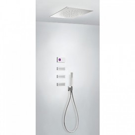 Электронная душевая система скрытого монтажа Tres Shower Technology с термостатом и боковыми форсунками хром/белый 09286312