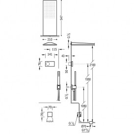 Електронна душова система прихованого монтажу Tres Shower Technology з термостатом і наповнювальним клапаном хром/білий 09286318