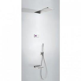 Электронная душевая система скрытого монтажа Tres Shower Technology с термостатом и каскадным изливом хром/белый 09286319