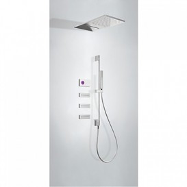 Електронна душова система прихованого монтажу Tres Shower Technology з термостатом і штангою хром/білий 09286407