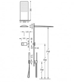 Электронная душевая система Tres Shower Technology с термостатом сталь 09286554AC