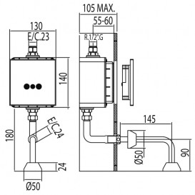 Електронний кран для пісуара Tres Trestronic хром 01220701