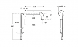 Електронний вбудований змішувач для раковини Roca Loft-E з блоком попереднього змішування води A5A3643C00