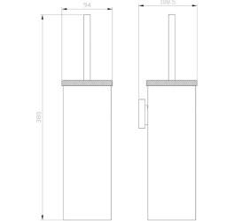 Ершик для унитаза Аквародос Лоренцо 9219 черный АР000113373