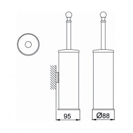 Ершик для унитаза Devit Charlestone с настенным держателем латунь бронза 8038142B