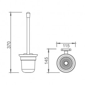 Ершик для унитаза Devit Laguna с настенным держателем латунь хром/стекло матовое 6760110