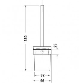 Ершик для унитаза Duravit Karree подвесной матовое стекло/хром 0099571000