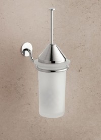 Йоржик для унітазу Flab Gaia навісний матове скло / латунь хром 135 / S CHR