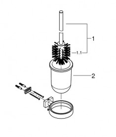 Єршик для унітазу Grohe Essentials Cube метал/скло темний графіт матовий 40513AL1
