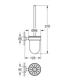 Ершик для унитаза Grohe Essentials Cube с держателем металл/стекло суперсталь 40513DC1