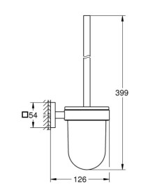 Ершик для унитаза Grohe QuickFix Start Cube стекло/металл черный матовый 409772430