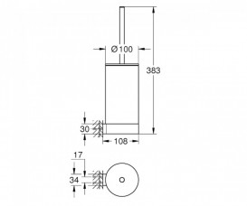 Ершик для унитаза Grohe Selection стекло/металл холодный рассвет глянцевый 41076GL0
