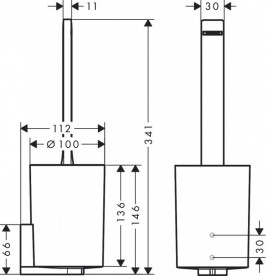 Ершик для унитаза Hansgrohe WallStoris пластик белый матовый 27927700