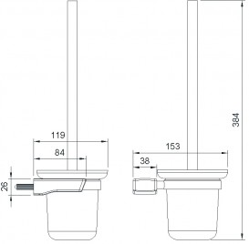 Ершик для унитаза Imprese Grafiky черный никель/матовое стекло ZMK041807260