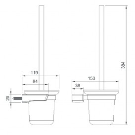Ершик для унитаза Imprese Grafiky с настенным держателем хром ZMK04180826