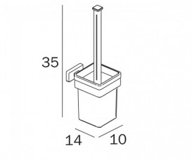 Ершик для унитаза Inda Lea подвесной матовое стекло/черный матовый A18140 NE 21