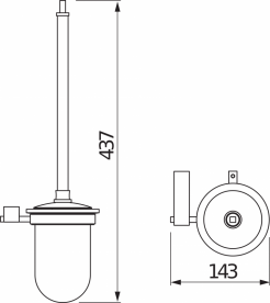 Йоржик для унітазу Jika Cubito настінний хром H3837330040001