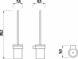 Йоржик для унітазу Jika Cubito настінний хром H3843B10040001