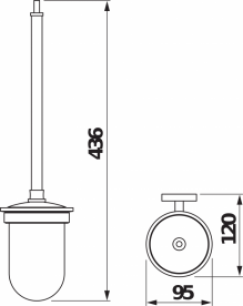 Йоржик для унітазу Jika Mio настінний хром H3837430040001