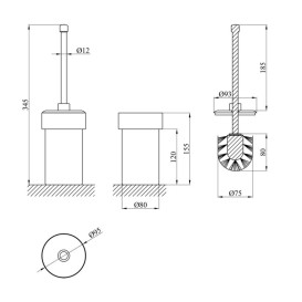 Йоршик для унітазу Kroner KRM Rizze-ACG323-1 хром/білий CV022912