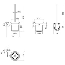 Ершик для унитаза  Kroner KRP Edelstahl Klassisch-ESG3710 с держателем белый/никель CV025648