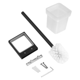 Йоршик для унітазу Kroner KRP Edelstahl Kubus-SCH3910 із тримачем білий/чорний CV025649