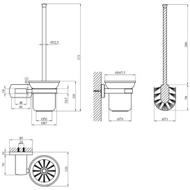 Йоршик для унітазу Kroner KRP Graz-C95613 з тримачем білий/хром CV035543