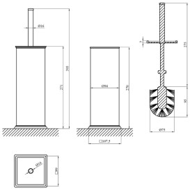 Ершик для унитаза Kroner KRP Graz-GRP017 напольный графит CV035546