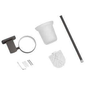 Йоршик для унітазу Kroner KRP Graz-GRP95613 з тримачем білий/графіт CV035544