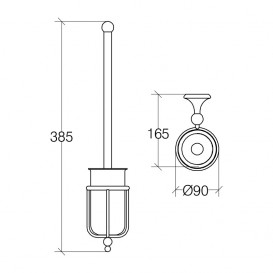 Йоржик для унітазу Lineabeta Venessia латунь / кераміка хром / бронза 52906.35