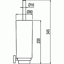 Йоржик для унітазу настінний Tres Max-Tres керамічний хром/білий 16163624