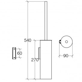 Йоржик для унітазу підвісна Lineabeta Skoati метал чорний матовий 50041.22