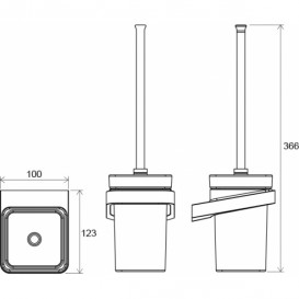 Йоржик для унітазу Ravak 10 ° TD 410 з покриттям держателем метал хром / скло матове X07P330