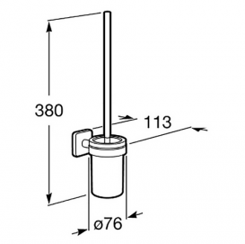 Йоржик для унітазу Roca Victoria з настінним тримачем скло / метал A816667001