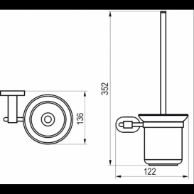 Ершик для унитаза с держателем Ravak Chrome CR 410.00 хромированная латунь матовое стекло X07P196