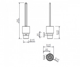 Єршик для унітазу Sonia Astral настінний латунь/скло хром 186518