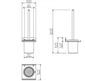 Ершик для унитаза Sonia Quick подвесной алюминий/стекло черный матовый 185429