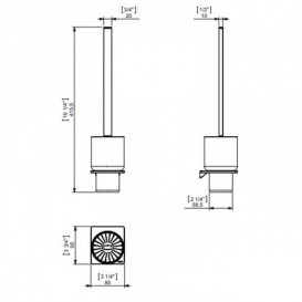 Йоржик для унітазу Sonia S-Cube / S2 White настінний білий матовий 172535