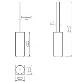 Єршик для унітазу Sonia S5 Black нержавіюча сталь підлоговий чорний 176489