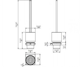 Ершик для унитаза Sonia S6 Black настенный чёрный/белый 166497