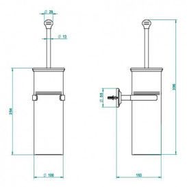 Йоршик для унітазу THG Savannah настінний золото/білий G52 D03 04720C