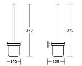 Ершик для унитаза VBI Saturn с держателем черный VBI-040310BL