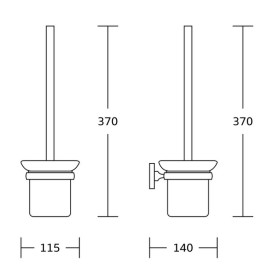 Йоршик для унітазу VBI Uranus з тримачем чорний VBI-040410BL